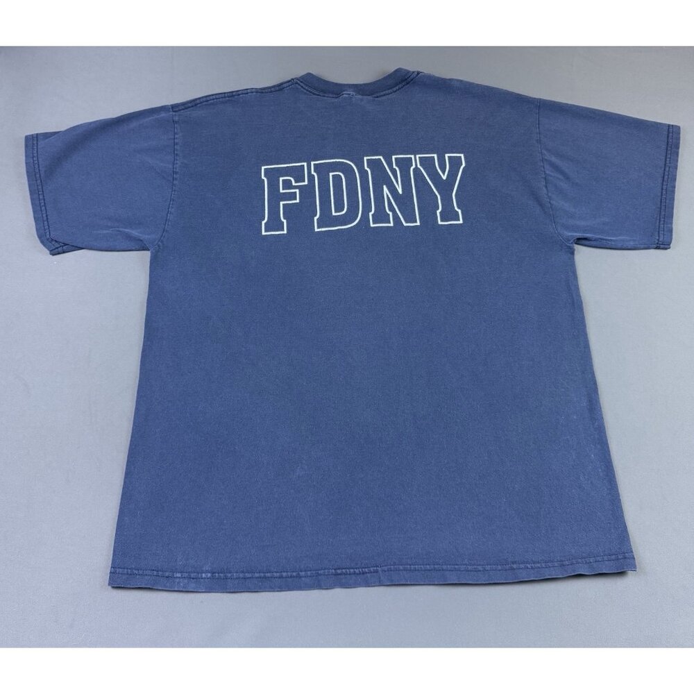 Rare Vintage Y2K New York City Fire Department Rescue 9/11 FDNY Navy Blue Shirt